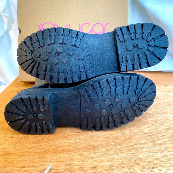 POPSUGAR KAEDY BLACK LACE-UP ANKLE COMBAT/MOTO BOOTS - Picture 8 of 8